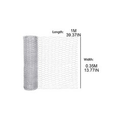 아연 도금 육각 철망 울타리 닭 토끼 동물 정원 DIY 공예 집 장식 0.35m * 1m 0.1m x 3m, 1개