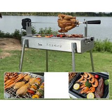 숯불 그릴 훈연 꼬치 직화 훈제 바베큐 화로 펜션, 상세페이지 참고, 64cm/2 옆 걸이대/후라이팬