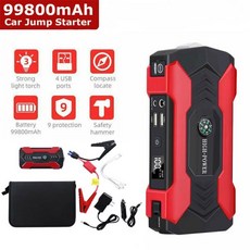 점프스타터 휴대용 보조베터리 자동차 부스터 비상 배터리 12V 시동 장치 99800mAh, Digital display-EU