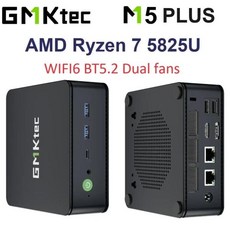 GMKtec M5 Plus AMD R7 5825U MINI PC Wifi6 BT5.2 Wins11Pro DDR4 3200Mhz NVME SSD PCIE 3.0 Dual Fan Tr, 없음, 없음, 1) NO RAM NO ROM NO OS - AMD R