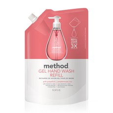 Method 젤 핸드워시 손 세정제 물비누 핑크 자몽 대용량 리필 1 L, 1L, 1개