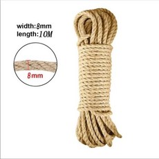 고양이 스크래쳐 용품 장난감 DIY 천연 씨실 로프 고양이 발톱 가구 보호대 나무 타워 등반 프레임 바인딩, 8mm-Jute 10m, 1개