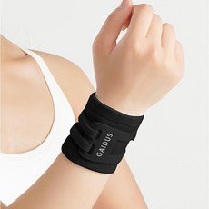가이더스 테니스 손목보호대 양손용, 블랙, 1개, 블랙