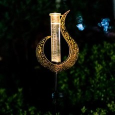 레인 게이지 야외 장식 태양열 정원 잔디를 위한 7인치 용량 유리 튜브 금속 불꽃 모양..., Flame-Solar