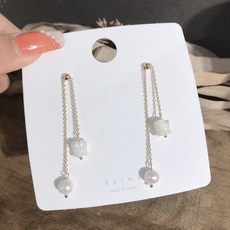 14k천연장미산호귀걸이