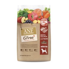 ANF 유기농 오가닉 6 free 플러스 소고기+연어 1.8kg 강아지 사료, 5.6kg, 1개 - 오가앤리프