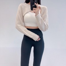 로라벨 플럼 볼레로 필라테스복 여성 요가복 필라테스 요가 상의 옷 커버업 운동복 탑 긴팔