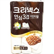 크리넥스 안심 3겹 키친타올 160매 12롤, 1세트