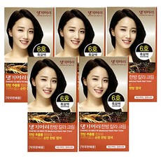 댕기머리 한방칼라크림, 6호 흑갈색, 5개