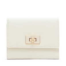 Anne Klein 여성용 AK 미디엄 플랩 지갑 에나멜 턴 락 포함 양피지 양피지. 락이 있는 Ak 지갑 245899