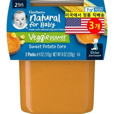 Gerber 유아용 2단계 이유식 오가닉 천연 곡물 과일 퓨레 2개입 226g 1개, 3개