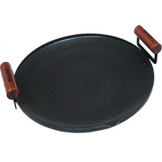 IH 인덕션 겸용 무쇠 캠핑 그리들 38cm 티타늄코팅 나무손잡이 전용가방 포함 솥뚜껑 불판 대형 바베큐 그릴