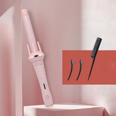 자동컬러봉 음이온펌 무손상 퍼플 1개, 핑크색, 4단 온도조절 B타입