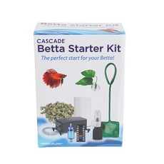 PENN-PLAX Cascade Betta 물고기 스타터 키트 - 에어 펌프 에어라인 튜브 스폰지 필터 및 온도계 포함 - 유속 1.2L/분 - 9피스, 1개