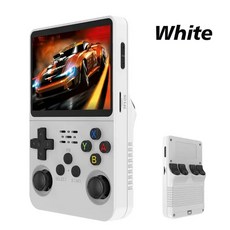 레트로 휴대용 비디오 게임 콘솔 오픈 소스 R36S 리눅스 시스템 3.5 인치 IPS 스크린 포켓 플레이어 R35S 64GB, 2) White