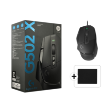 로지텍 G502 X 게이밍마우스 컴퓨터 게임용 광마우스 유선 롤 배그 G502X 박스병행 + 스토리링크 마우스패드