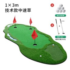 미니골프 가정용 골프장 매트 실내 퍼팅 연습 스윙, 1x3m 중간속도 잔디, 1개 - 골프메트