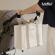 [토드비] 폴뱅스 기저귀가방 캔버스 토트백 데일리백 (숄더스트랩+이너백 포함), 베이지