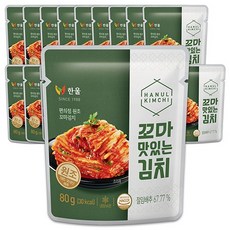 한울 꼬마 맛김치 80gx20봉 여행용 편의점 국산 팩 미니 라면 소포장 김치, 20개, 1600g