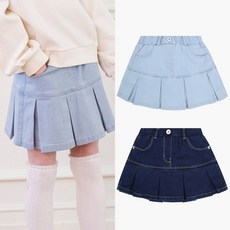 로엠걸즈 중계점 *24년 SS신상 30%할인* 코디 편한 데님 스커트 (2Color) 트렌디한 디자인 속바지가 있어 편하게 입을 수 있는 청치마 6~12세