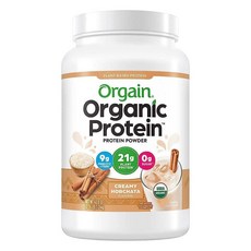 Orgain USDA 유기농 식물성 단백질 파우더 크리미 호차타 GMO 프리 글루텐 콩 - 1.2kg(2.6파운드)