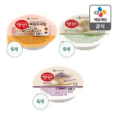 CJ햇반모음(오곡밥6입+발아현미밥6입+흑미밥6입), 1세트