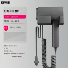 DFMEI 펑제 호텔 드라이어 벽걸이 전기 드라이어 호텔 욕실 무타공 드라이기 가정용 전기 드라이어, FB-629-B 스페이스 그레이