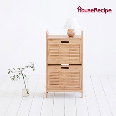 하우스레시피 모리노키 뱀부 2단 수납장 기본형 - 서랍장 다용도 정리정돈 진열장 책 거실, 모리노키 2단 수납장 기본형(HSR19T1)