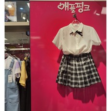 애플핑크블라우스