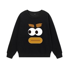블랙K-7 커플 티셔츠 긴팔 루즈라운드 남녀공용 맨투맨