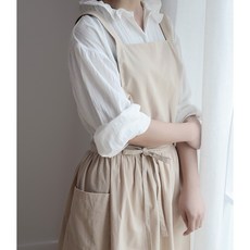 예쁜광 린넨 꽃꽂이앞치마코튼 파스텔 원피스