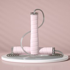 SMABAT 2in1줄넘기 노라인 줄넘기 고속베어링 다이어트 마모성좋음 매끄럼방지 저소음 실내용, 핑크