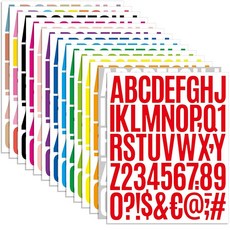 1400피스 28장 5.1cm2인치 글자 숫자 스티커 자체 접착 비닐 방수 우편함 스크랩북 공예 창문 사물함 가정 예술 DIY용 멀티컬러 2055866