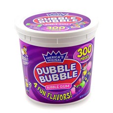 Duble bubble 더블 버블 미국 풍선껌 츄잉검 야구선수껌 4가지맛 300개, 1개