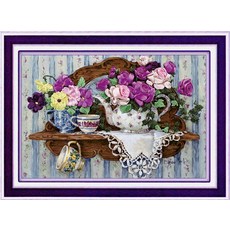 리본꽃자수도안