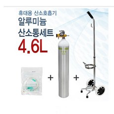 오투케어 500 휴대용 알루미늄 산소통 4.6L 풀세트/미국산 산소통 산소호흡기, 1개