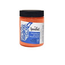 Speedball Water-Soluble Block Printing Ink 16 oz Jar Orange (003707) Speedball 수용성 블록 인쇄 잉크 453.6, 1
