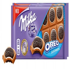 Milka Oreo Sandwich Chocolate Bar Candy Original German Chocolate 92g/3.24oz (Pack of 2) 밀카 오레오 샌드위치, 1