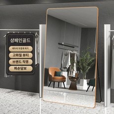 대형 거울 이동식 아치형 전신 벽걸이 스탠드 강화유리 와이드 타원형 비정형, D. 샴페인골드40x150, 1개