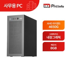 파인인포 라이젠5 PRO 4650G_내장그래픽 가정/사무용 컴퓨터 조립 PC-PINE01 블랙 - 4650g