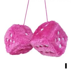 주사위 차량용 룸미러걸이 자동차 액세서리 인형 포인트 백미러 인테리어, 분홍색, 1개