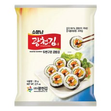 광천김 소문난 두번구운 김밥김 22g 구운 전장김, 10개