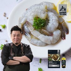 [쇼핑엔티] 레이먼킴 블랙타이거 새우 300g*5팩+감바스소스 200g*1병, 파랑계열