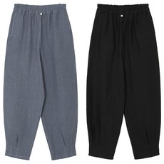 마 핀턱 남녀공용 밴딩바지
