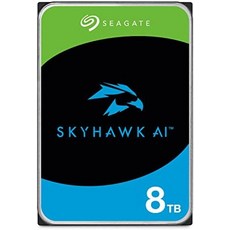 Seagate Skyhawk AI 8TB Surveillance 내장형 하드 드라이브 HDD–3.5인치 SATA 6Gb/s 256MB 캐시 + 상태 관리 및 3년 복구 서비스 -, 기본 - 스카이호크8tb