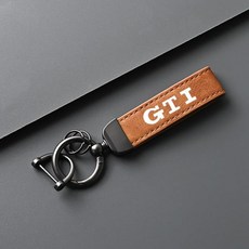 빈티지 가죽 아연 합금 자동차 키 체인 스웨이드 링 VW GTI 폴로 골프 파사트 시로코 티구안 아테온 캐디, 1개