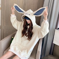 가을 여자 긴팔 맨투맨 후드티 토끼 맨투맨 여성 루즈한 맨투맨 후드티 WT-2481