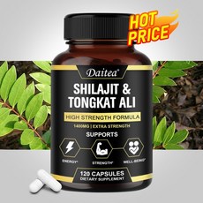 실라짓 1000mg 및 통캇 알리 400mg 미국산 - 실라짓 보충제(20% 풀빅산) 실라짓 순수 히말라야 유기농 및 통캇 알리(남성) 실라짓 수지보다 더 강력함, 60캡슐, 1개, 60정