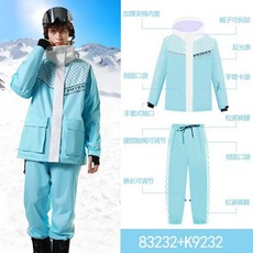 록시 스키복 남녀공용 겨울 스키 세트 방수 유지 따뜻한 스노우 플리스 재, L, suit 3