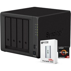 Synology DiskStation DS923+ 4 Bay NAS 인클로저 서버 네트워크 연결 스토리지 데이터 관리 솔루션 AMD Ryzen R1600 듀얼 코어 최대 3.1, 32GB RAM_No HDD/SDD, 1개